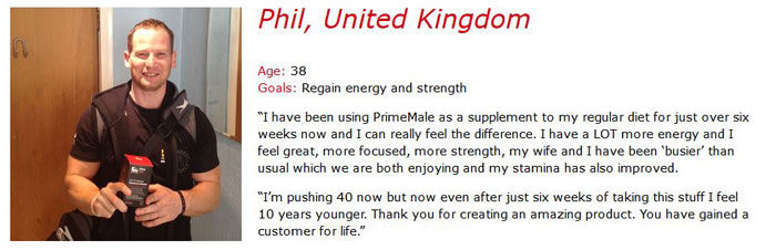 Prime Male Customer Testimonial Phil