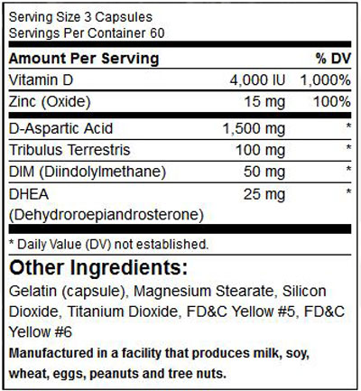 Tesst Booster 1.0 ingredients